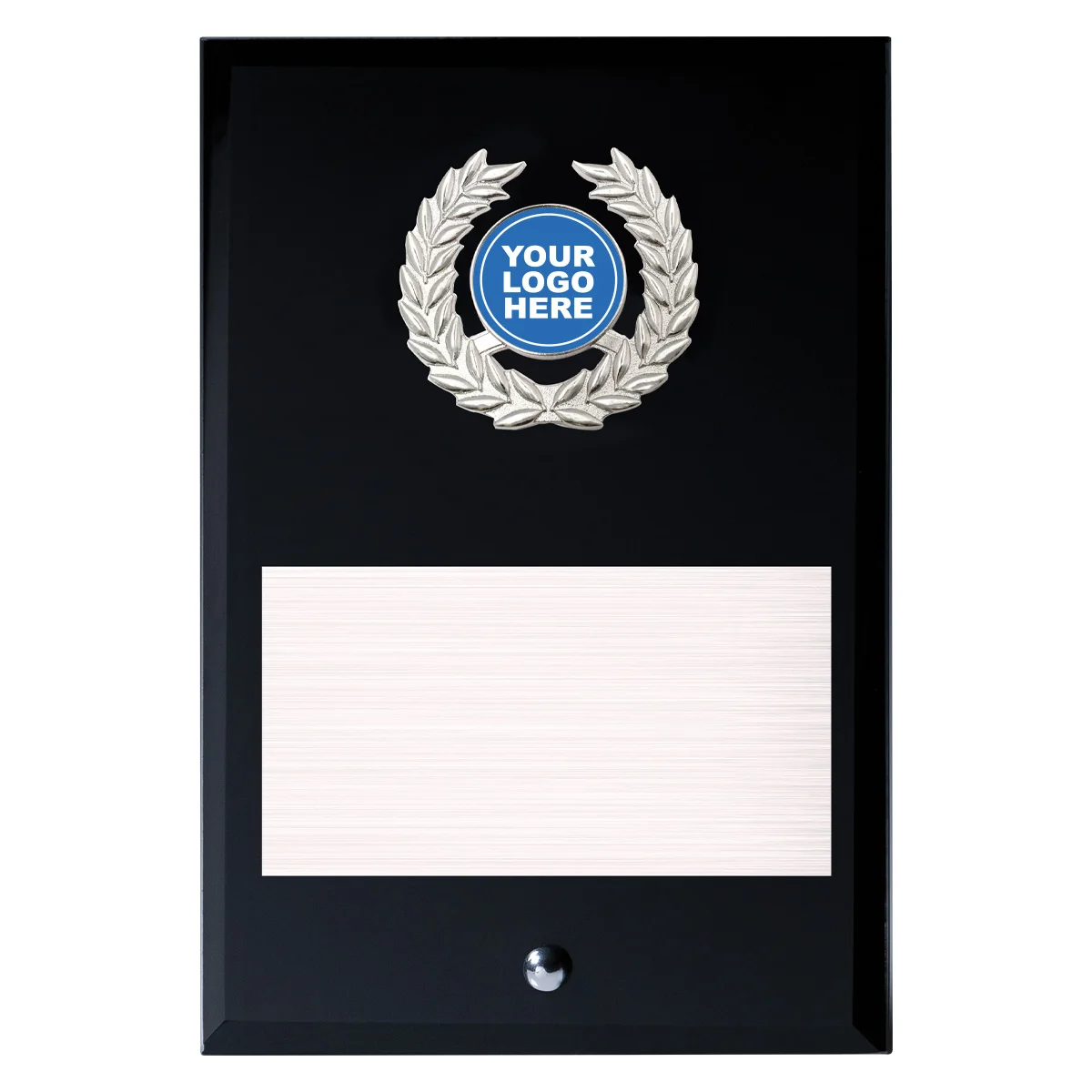 ga07a-black Black black glass plaque with glass construction