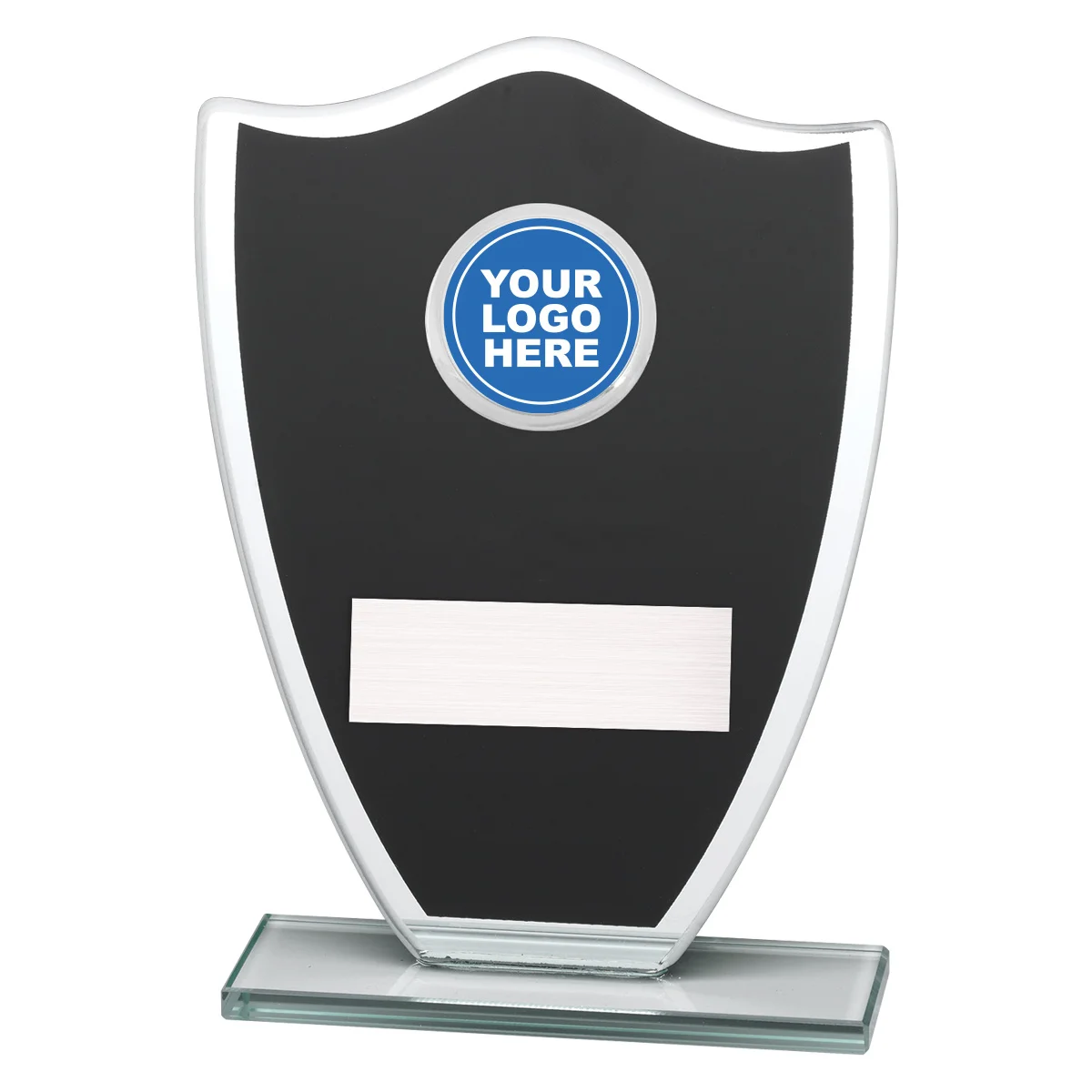 ga857-black Black black shield with glass construction