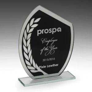 Black black wreath award with glass construction