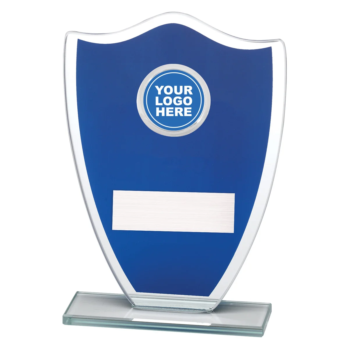 ga853-blue Blue blue shield with glass construction