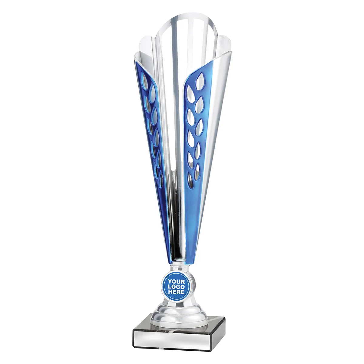 cup113a-blue Blue blue tycone with plastic / marble construction