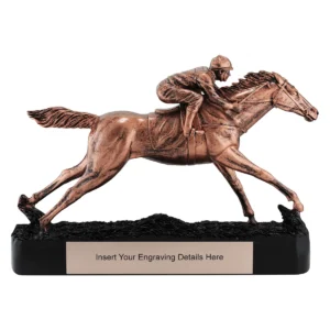 Bronze bronze racing trophy with resin construction