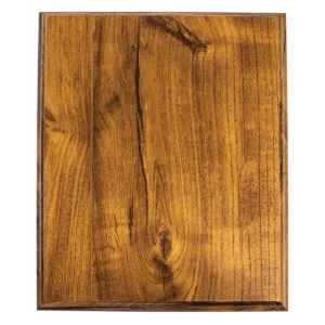 Light walnut budget plaque with timber construction