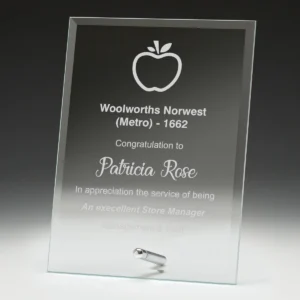 Budget plaque with glass construction