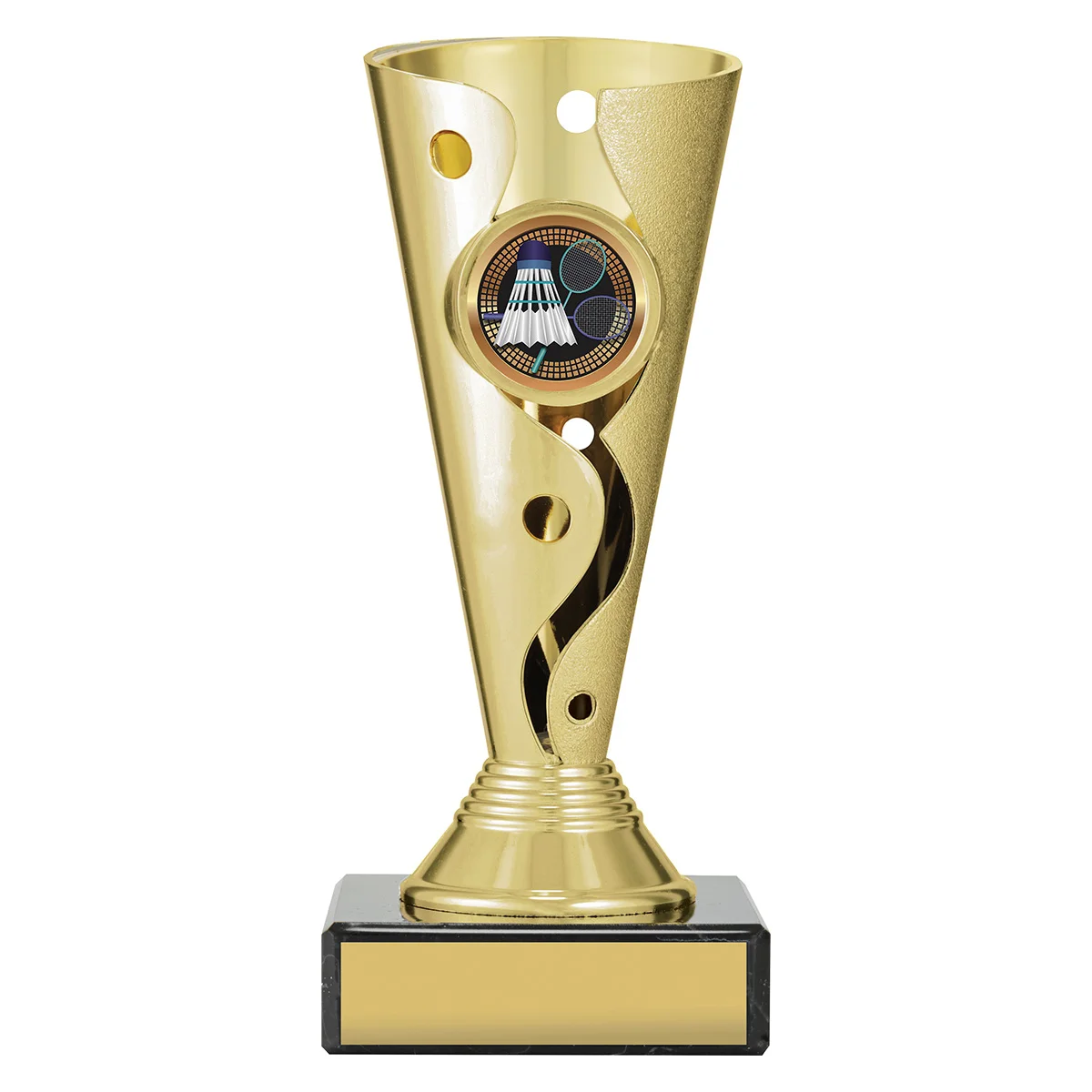 crv46a-gold Gold carnival cup - badminton with plastic / marble construction