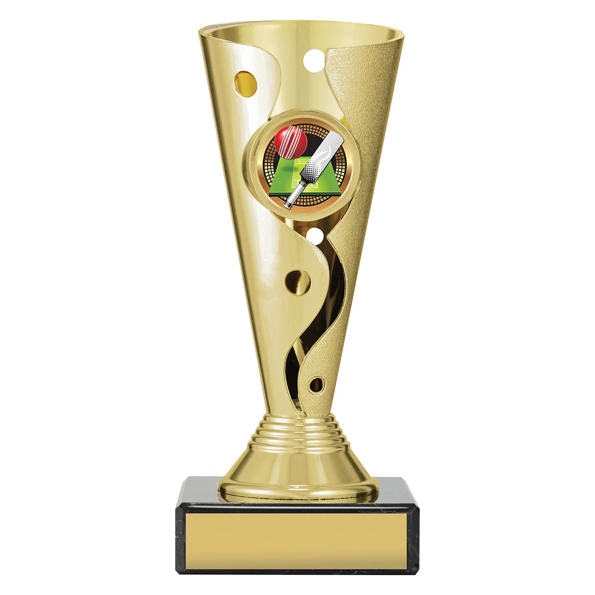 crv40a-gold Gold carnival cup - cricket with plastic / marble construction
