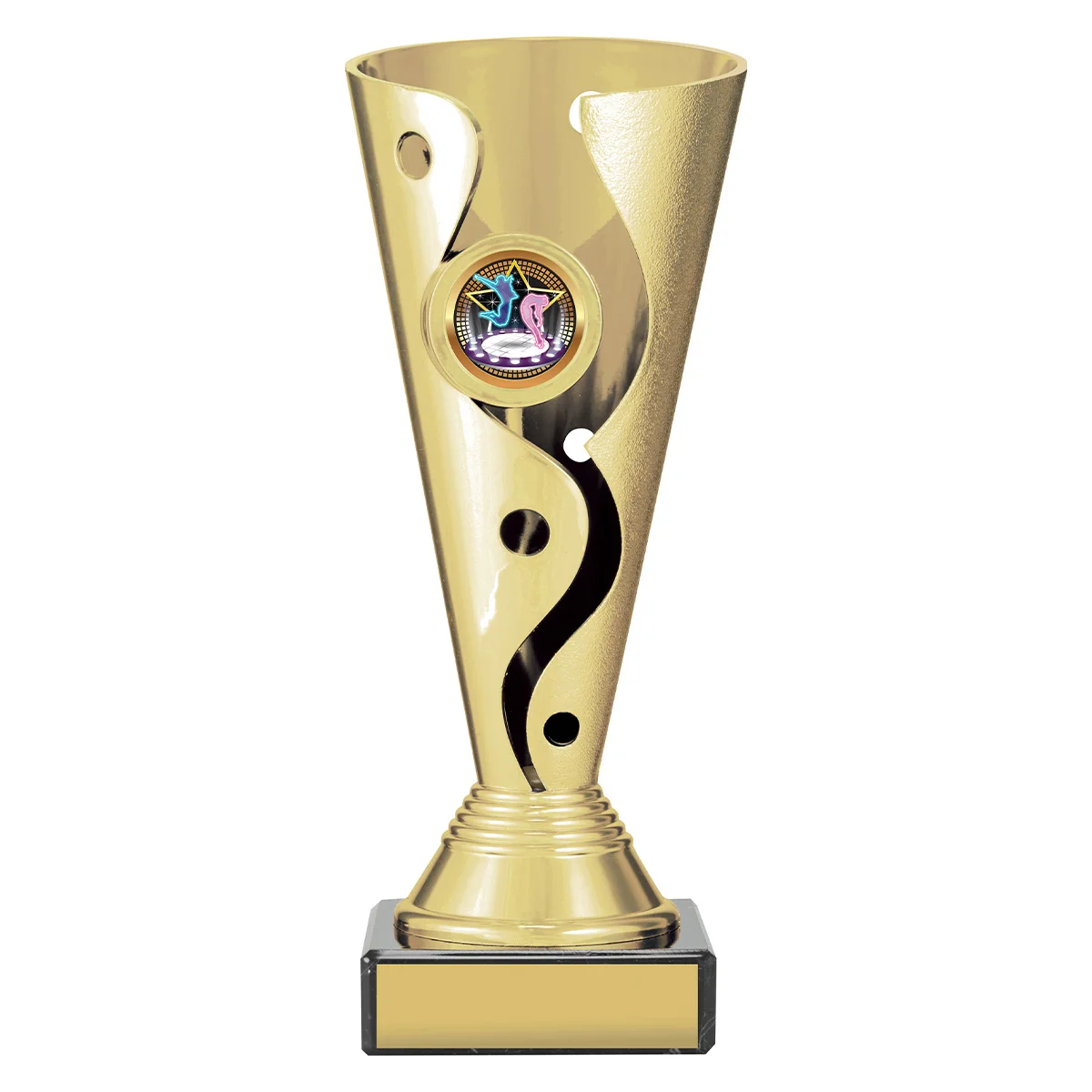 crv32c-gold Gold carnival cup - dance with plastic / marble construction