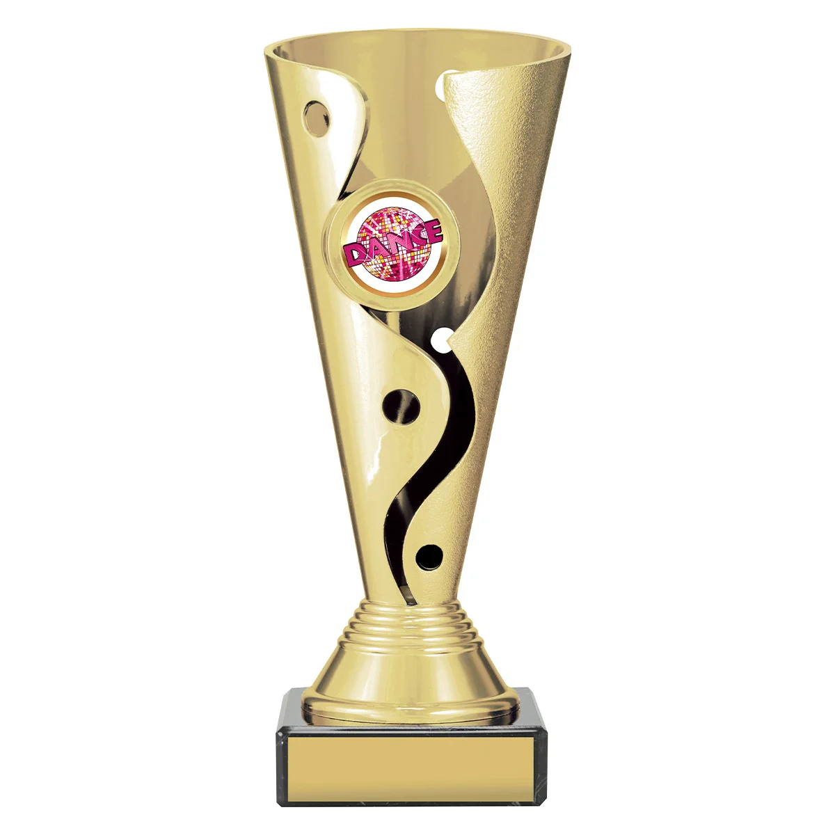crv19c-gold Gold carnival cup - dance with plastic / marble construction