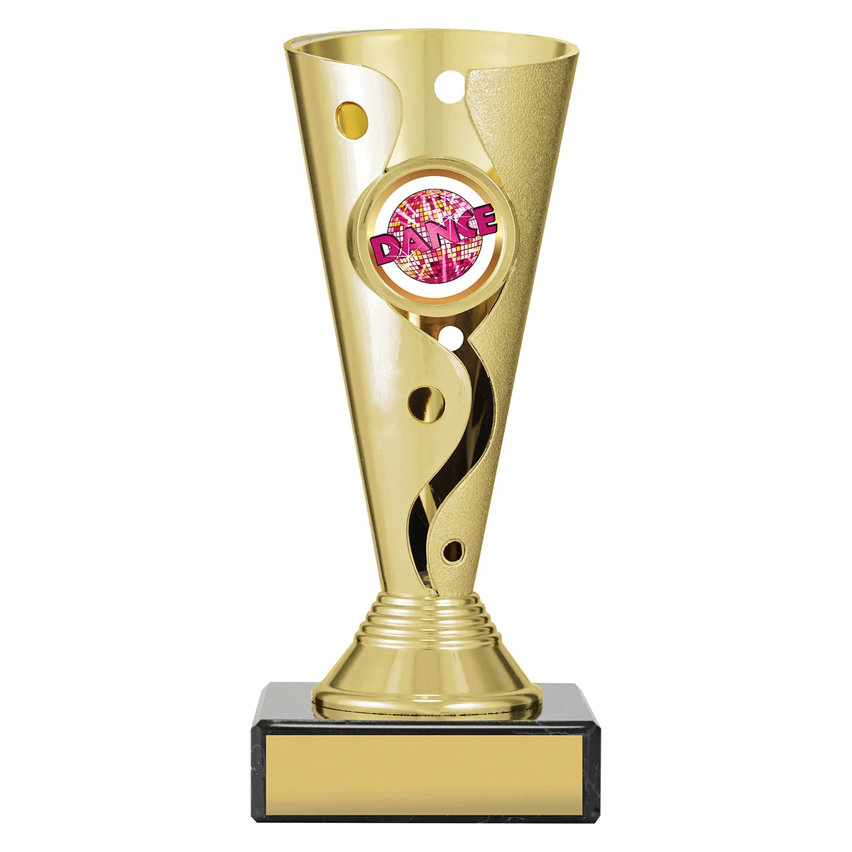 crv19a-gold Gold carnival cup - dance with plastic / marble construction