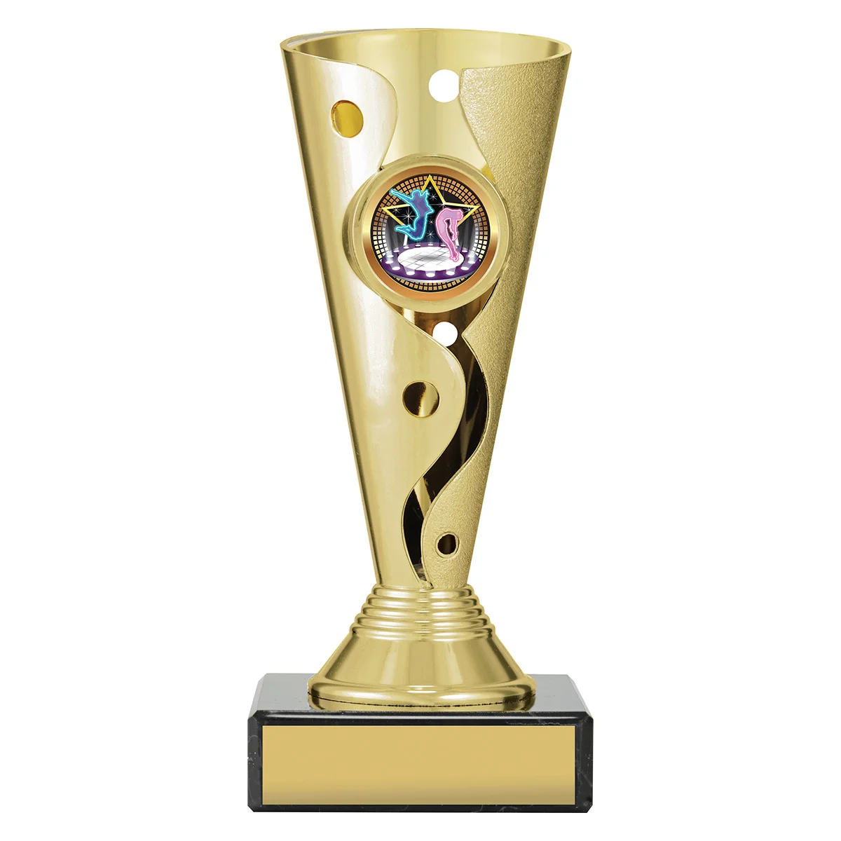 crv32a-gold Gold carnival cup - dance with plastic / marble construction
