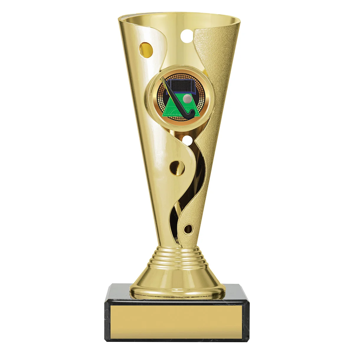 crv44a-gold Gold carnival cup - hockey with plastic / marble construction