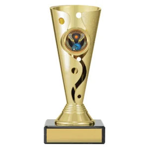 Gold carnival cup - lacrosse with plastic / marble construction