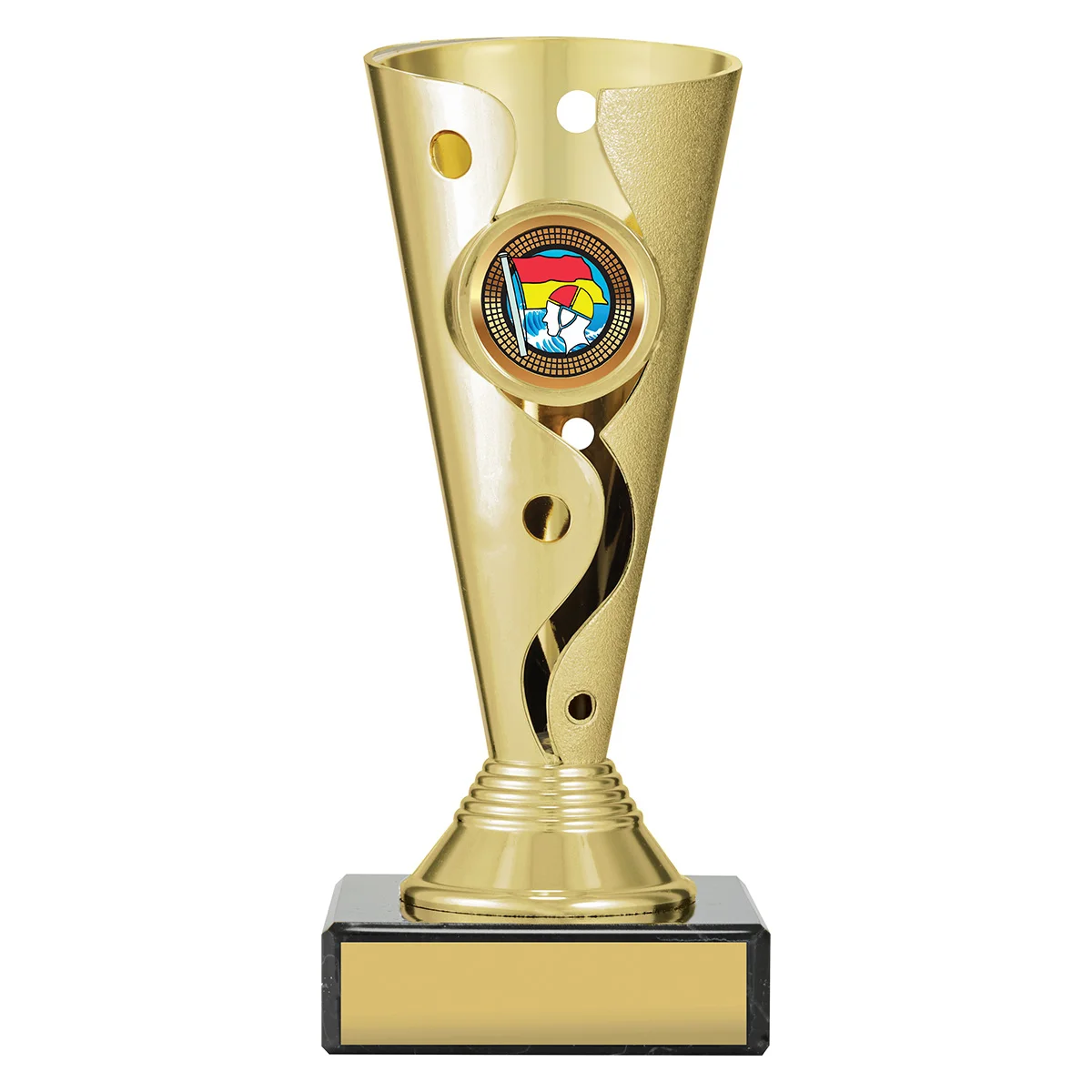 crv58a-gold Gold carnival cup - lifesaving with plastic / marble construction
