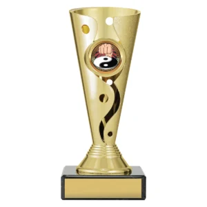 Gold carnival cup - martial arts with plastic / marble construction