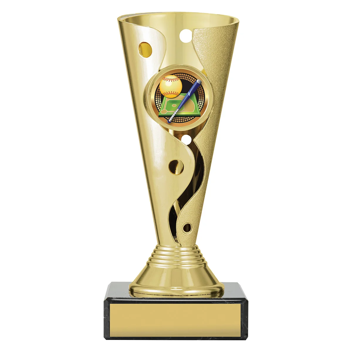 crv75a-gold Gold carnival cup - softball with plastic / marble construction