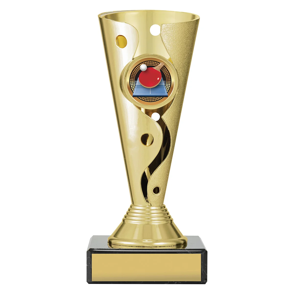 crv66a-gold Gold carnival cup - table tennis with plastic / marble construction