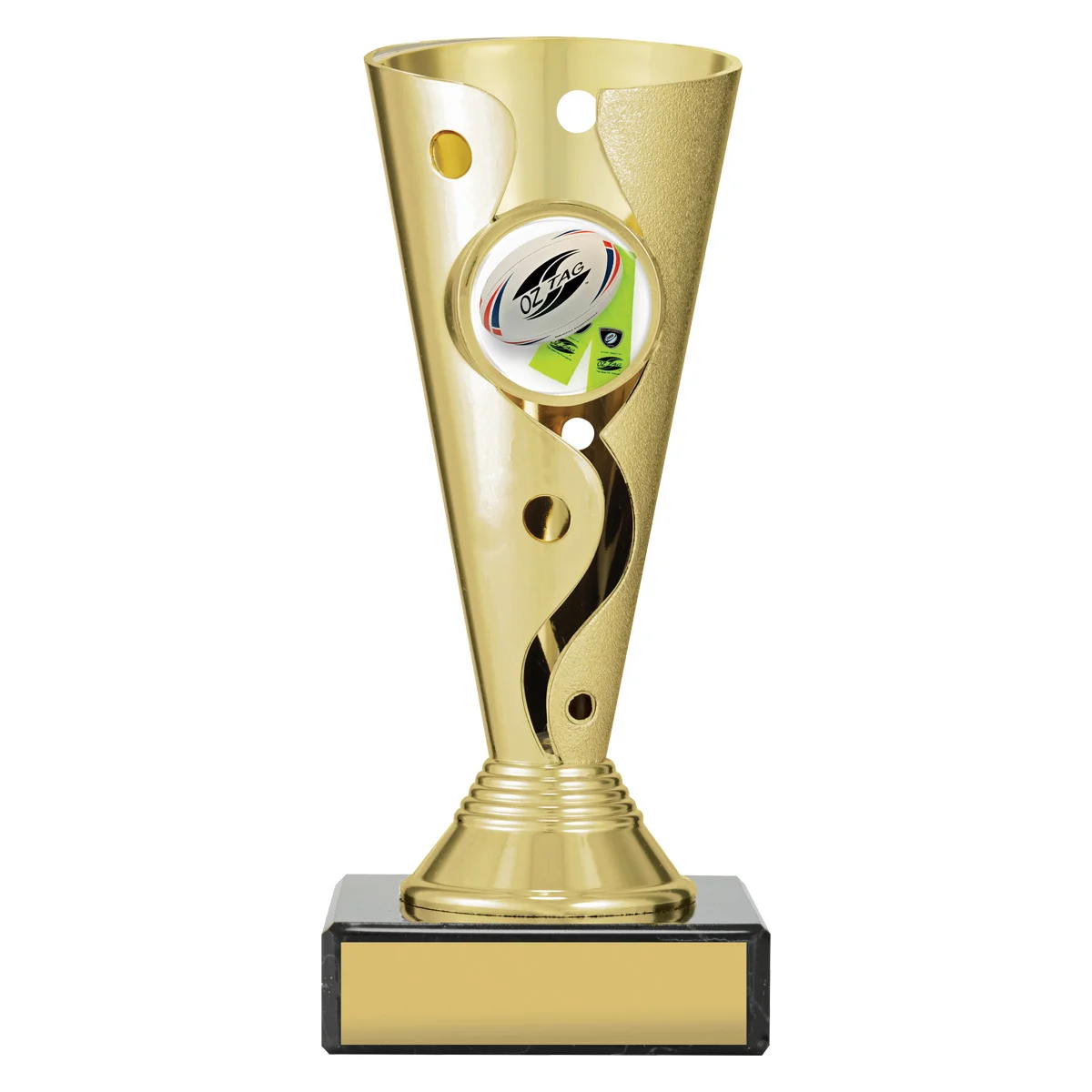 crv422a-gold Gold carnival cup - tag with plastic / marble construction