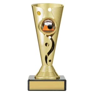 Gold carnival cup - tenpin with plastic / marble construction