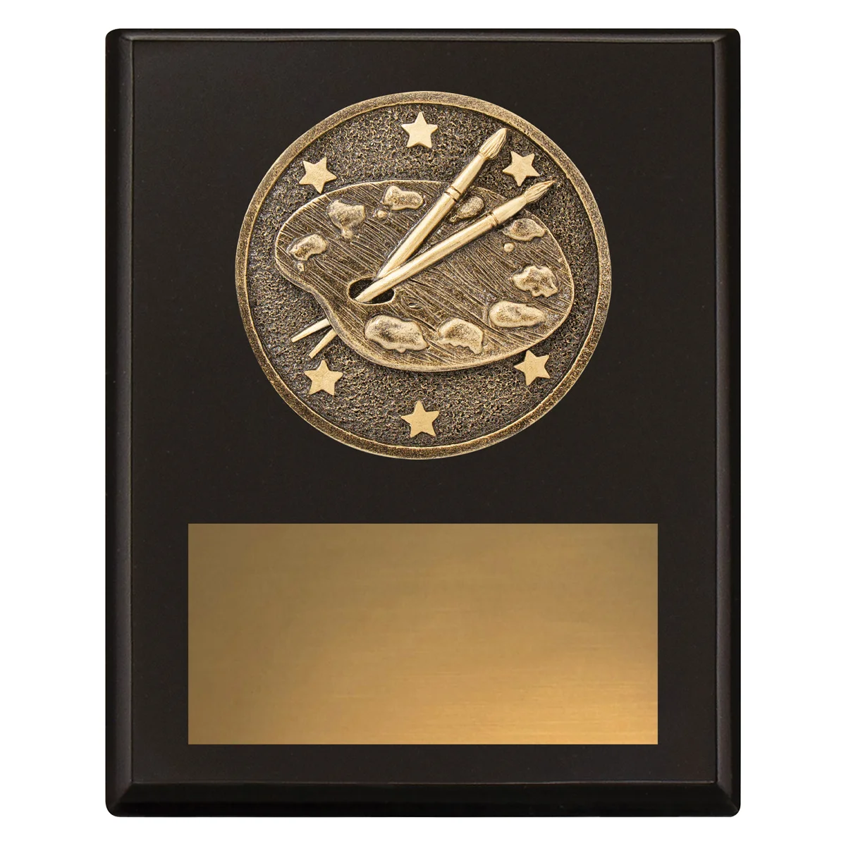 Black challenge plaque - art with timber construction