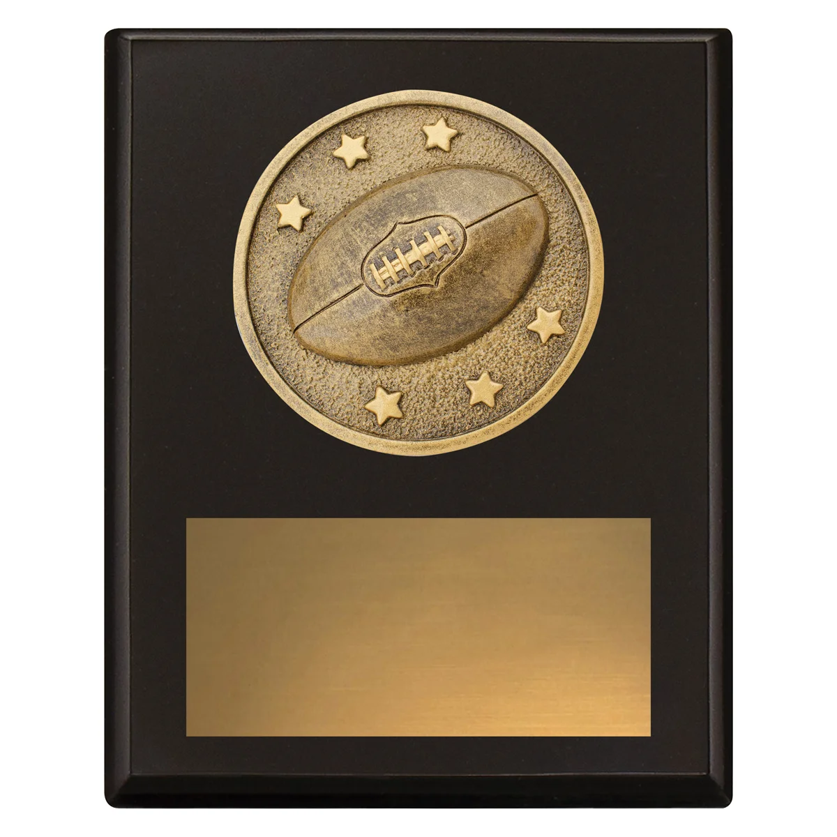 Black challenge plaque - aussie rules with timber construction