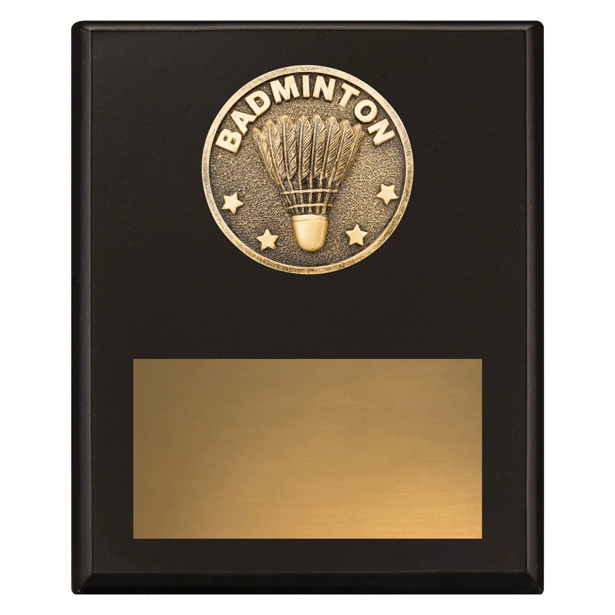 Black challenge plaque - badminton with timber construction