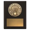 Black challenge plaque - badminton with timber construction