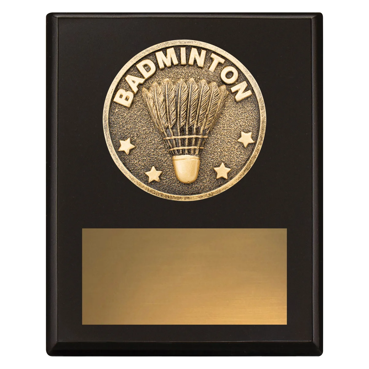 Black challenge plaque - badminton with timber construction