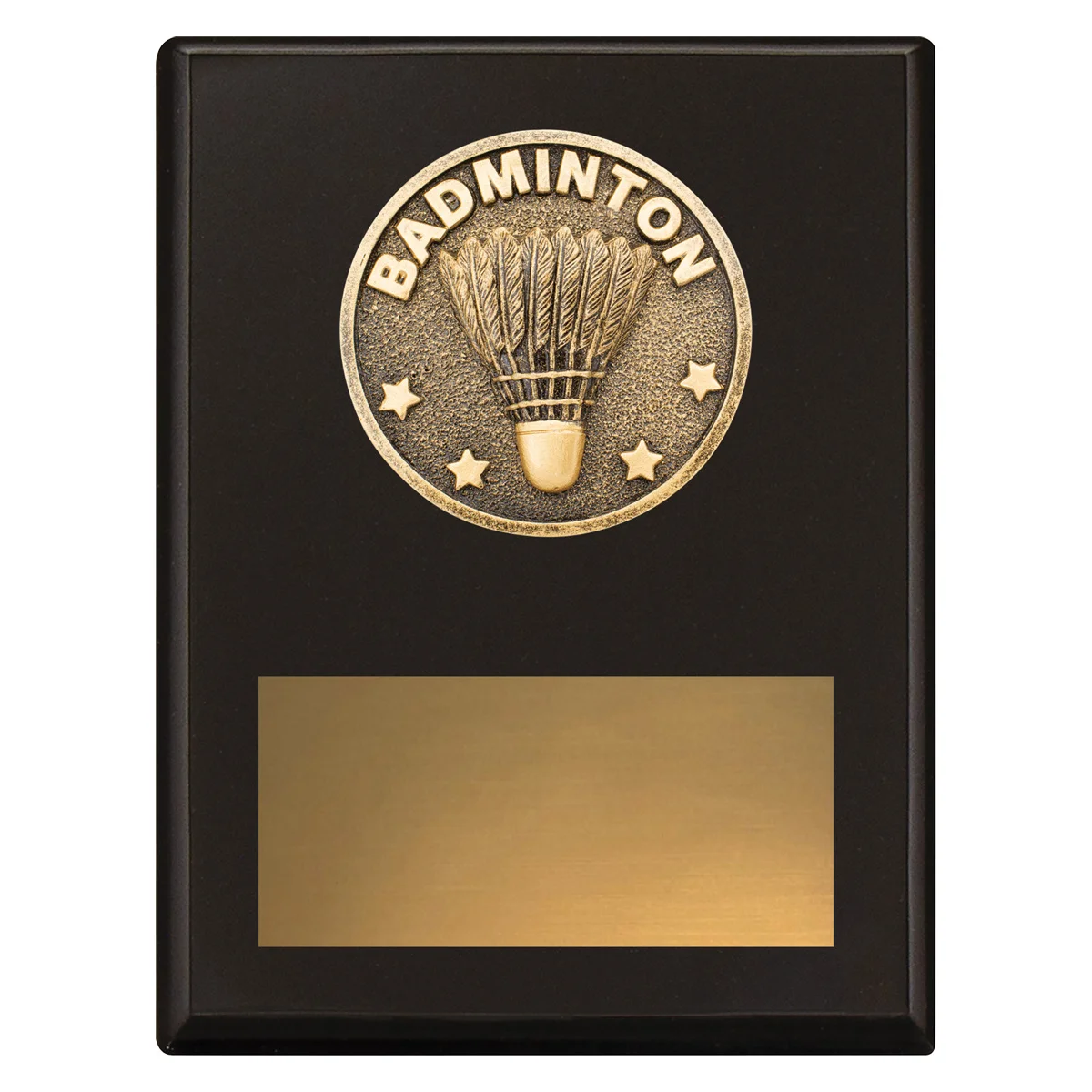 Black challenge plaque - badminton with timber construction