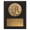 sp678a-black Black challenge plaque - chess with timber construction