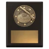 sp685a-black Black challenge plaque - clay pigeon with timber construction