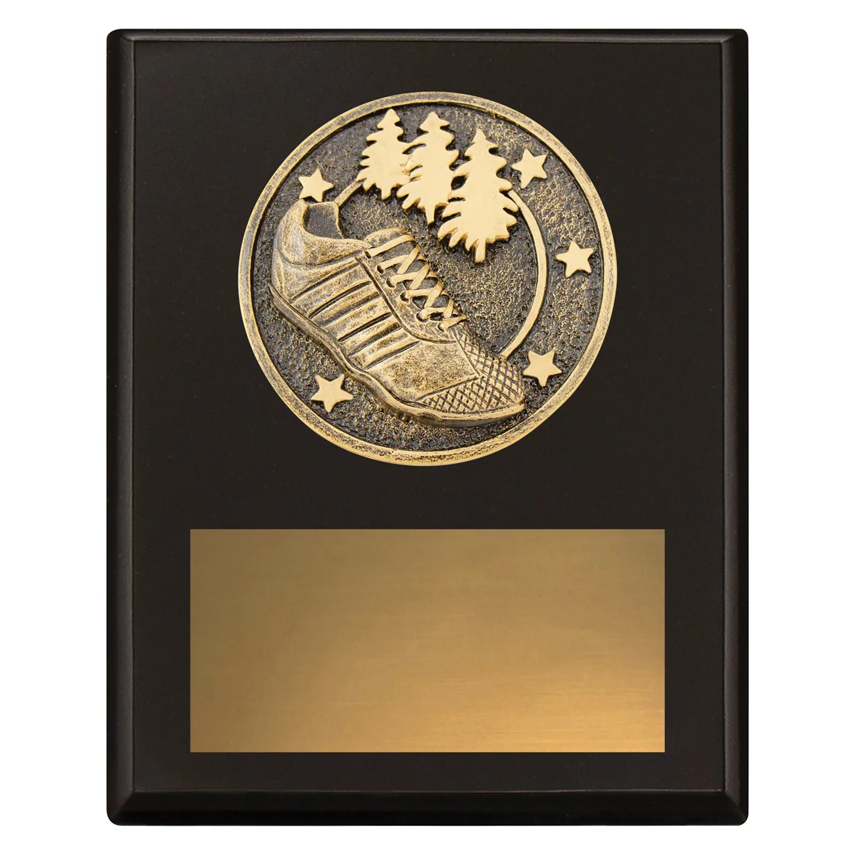 Black challenge plaque - cross country with timber construction