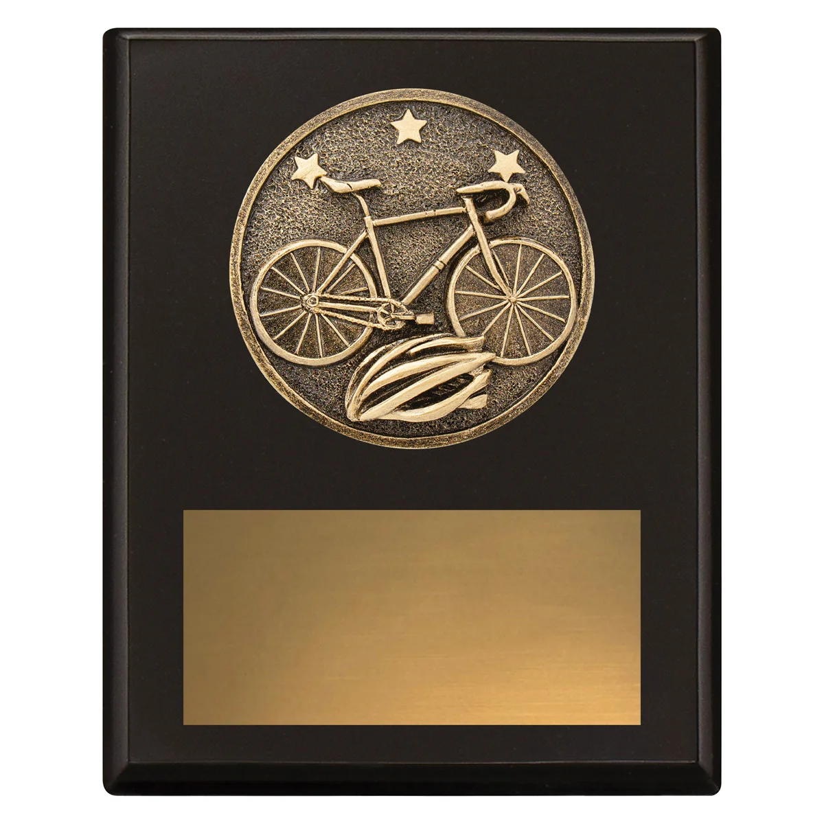 sp664a-black Black challenge plaque - cycling with timber construction