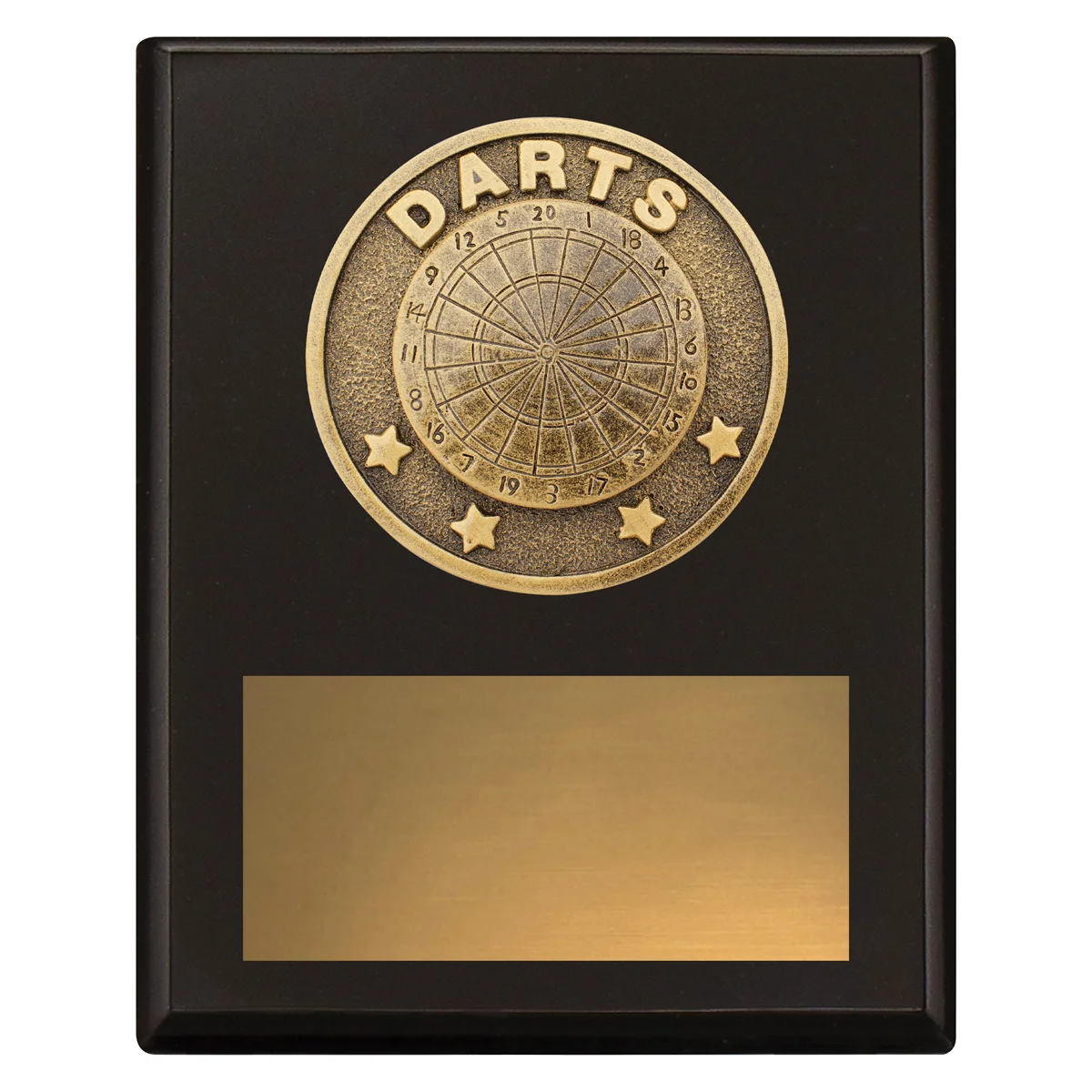Black challenge plaque - darts with timber construction