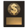 sp698a-black Black challenge plaque - dollar with timber construction