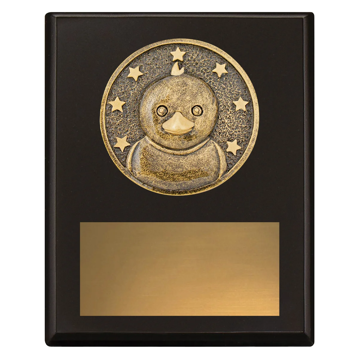 sp699a-black Black challenge plaque - duck with timber construction