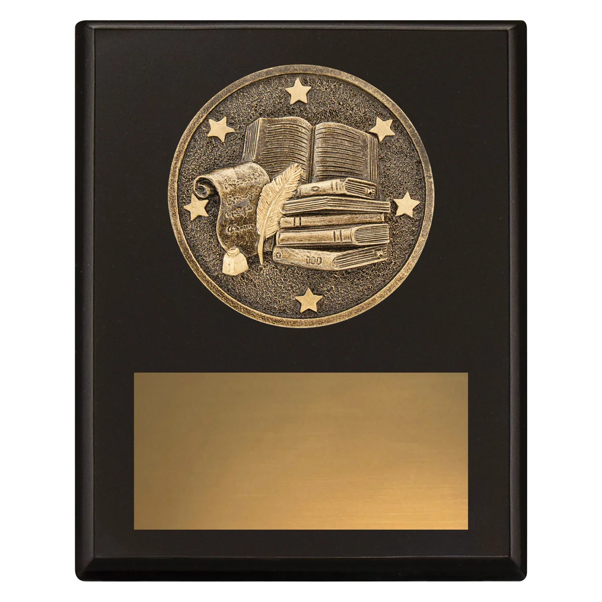 sp613a-black Black challenge plaque - english with timber construction