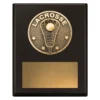 sp663a-black Black challenge plaque - lacrosse with timber construction