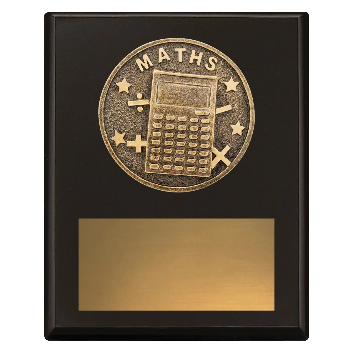 sp608a-black Black challenge plaque - maths with timber construction