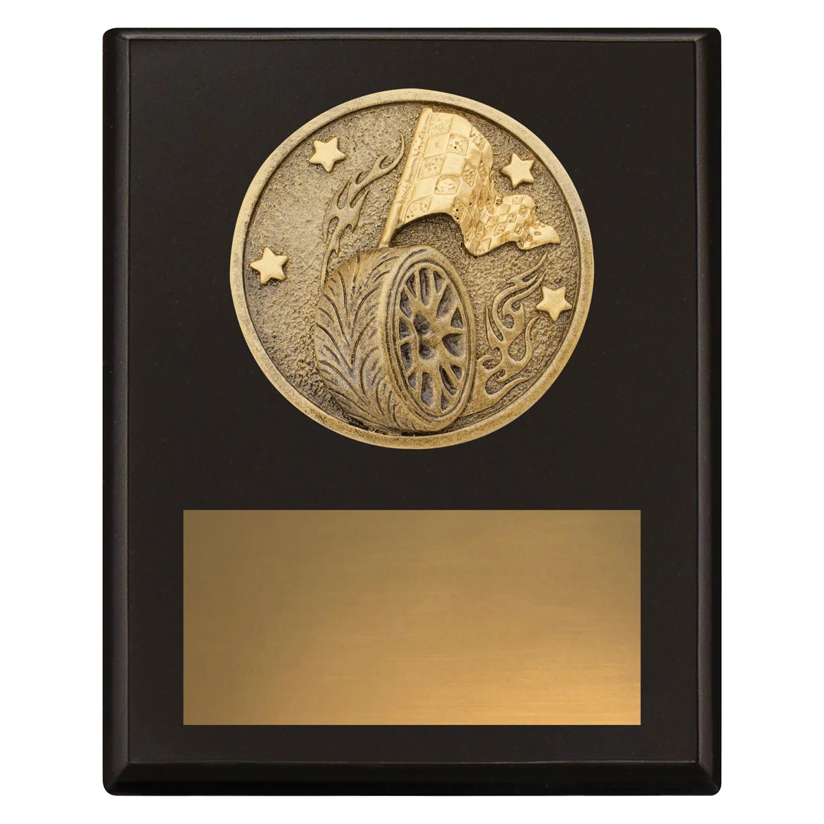 sp684a-black Black challenge plaque - motorsport with timber construction