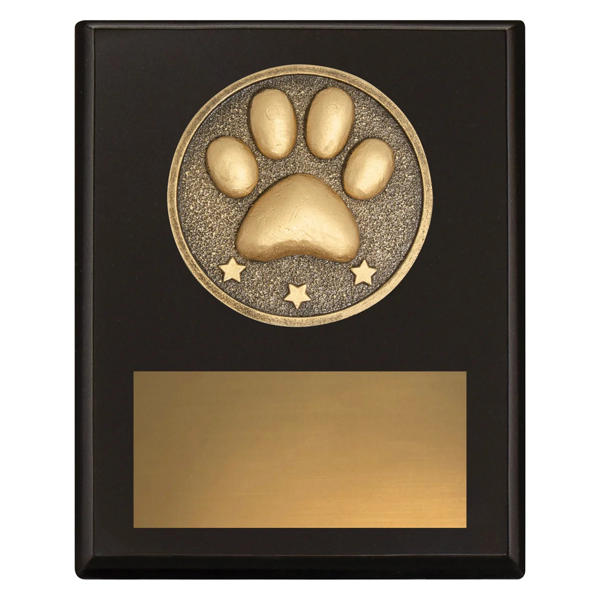 sp679a-black Black challenge plaque - pet appreciation with timber construction