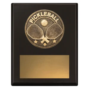 Black challenge plaque - pickleball with timber construction