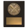 sp673a-black Black challenge plaque - rowing with timber construction