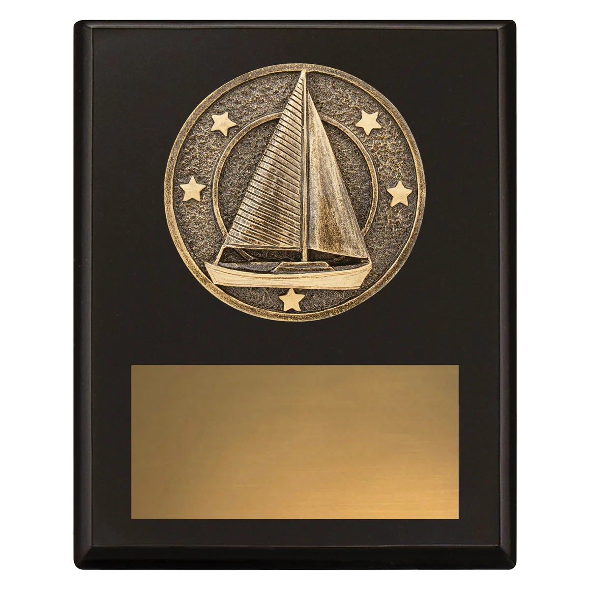 sp696a-black Black challenge plaque - sailing with timber construction