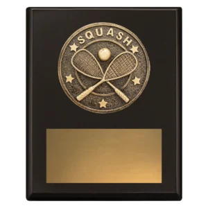 Black challenge plaque - squash with timber construction