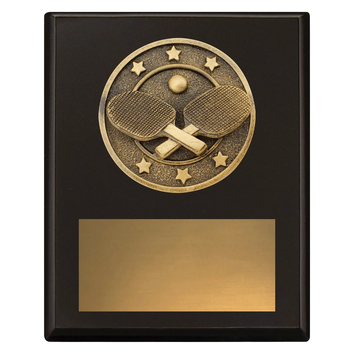 sp666a-black Black challenge plaque - table tennis with timber construction