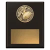 Black challenge plaque - tag with timber construction
