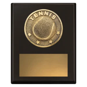 Black challenge plaque - tennis with timber construction