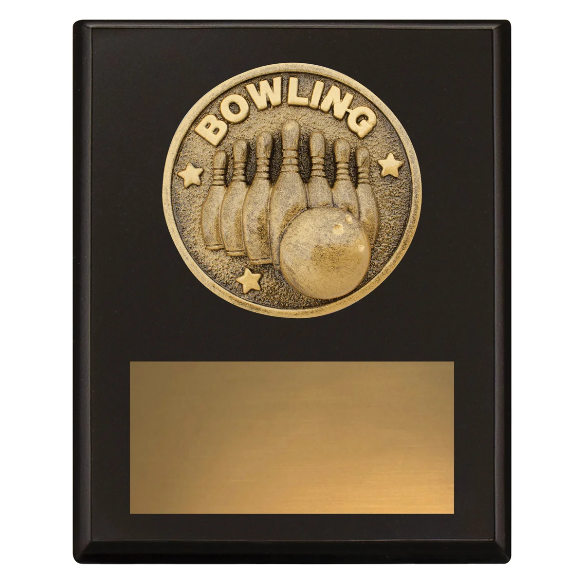 sp652a-black Black challenge plaque - tenpin with timber construction