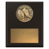 Black challenge plaque - touch with timber construction