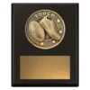 Black challenge plaque - touch with timber construction